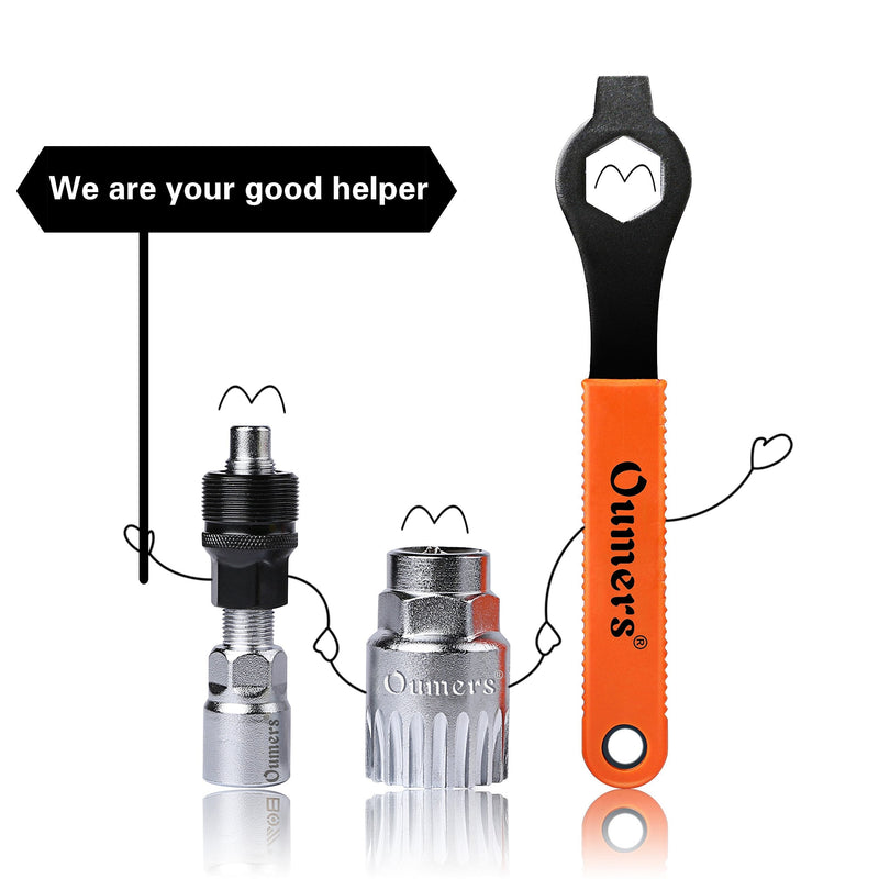 [Australia - AusPower] - Oumers Bike Crank Extractor/Arm Remover and Bottom Bracket Remover with 16mm Spanner/Wrench. Professional Bicycle Repair Tool Kit 