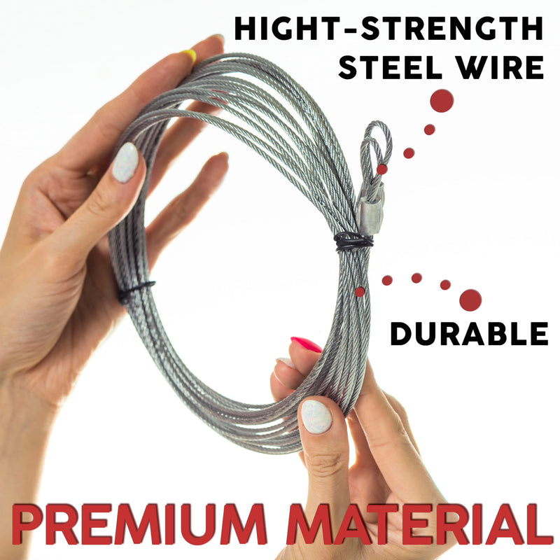 [Australia - AusPower] - Pair Garage Door Cable Torsion Spring Wire 13.5 FT, Replacement Cable Wire, Garage Door Replacement Parts 