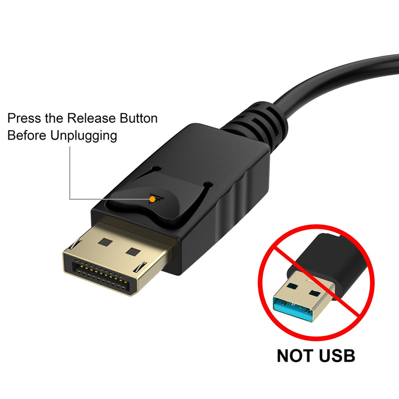 [Australia - AusPower] - Moread DisplayPort (DP) to VGA Adapter, Gold-Plated Display Port to VGA Adapter (Male to Female) Compatible with Computer, Desktop, Laptop, PC, Monitor, Projector, HDTV - Black 1 