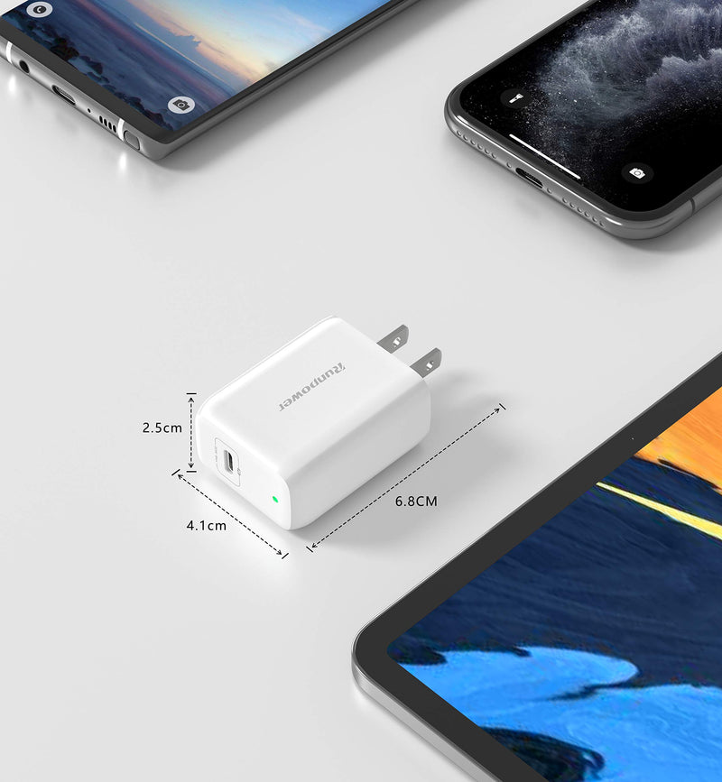[Australia - AusPower] - USB C Charger, Runpower 20W Compact Fast Charger, Power Delivery 3.0 Fast Charger, USB C Wall Charger PD Charger for iPhone 11/11 Pro Max/12/12Mini/12 Pro Max, iPad 2020 and More 