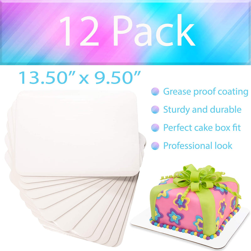 [Australia - AusPower] - White Quarter Sheet Cake Board Rectangle Grease Proof Sturdy Pad Full 12 Pack Set Boards Bakery 
