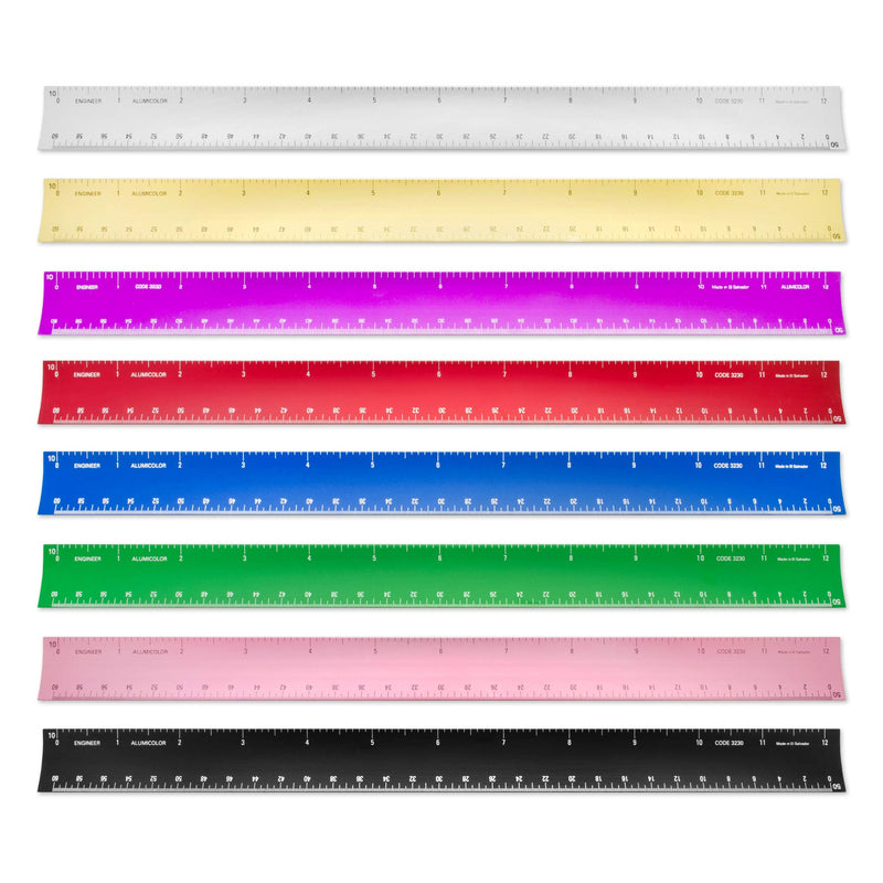 [Australia - AusPower] - Alumicolor 12-inch Aluminum Engineer Hollow Scale for School, Office, Art and Drafting, Blue 