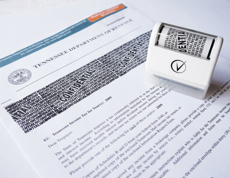 [Australia - AusPower] - Identity Theft Protection Roller Stamps Wide Kit, Including 6-Pack Refills - Confidential Roller Stamp, Anti Theft, Privacy & Security Stamp, Designed for ID Blackout Security - Classy White Stamp + 6 Refills 