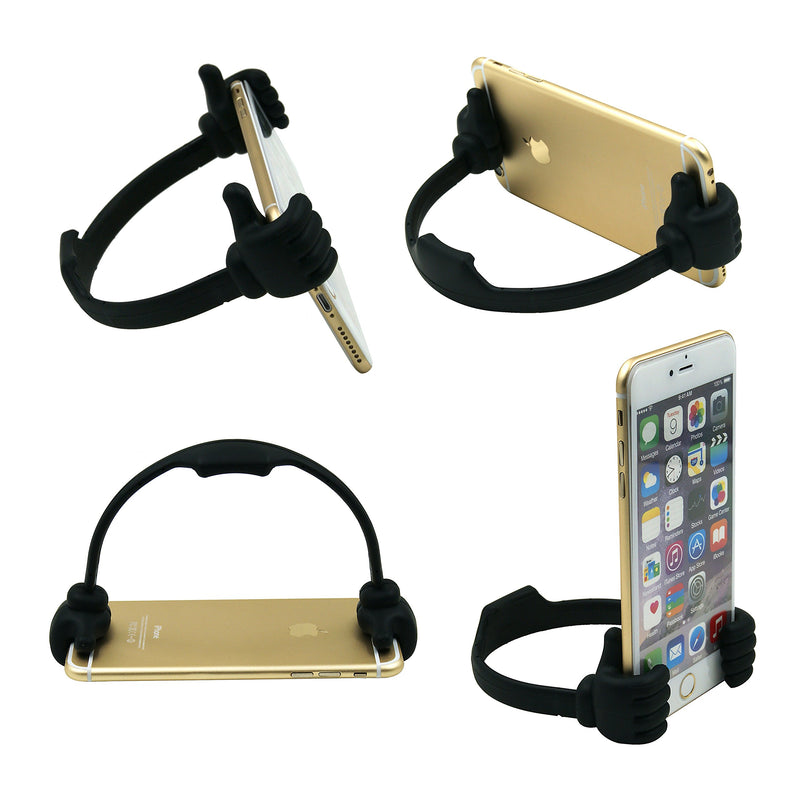 [Australia - AusPower] - Cell Phone Tablet Stands (Pack of 5): Honsky Thumbs-up Cellphone Holder, Tablet Display Stand, Mobile Smartphone Mount Cradle for Desk Desktop - Universal, Multi-Angle, Cute, Multi-Colored Black,Blue,Purple,Red,Green 
