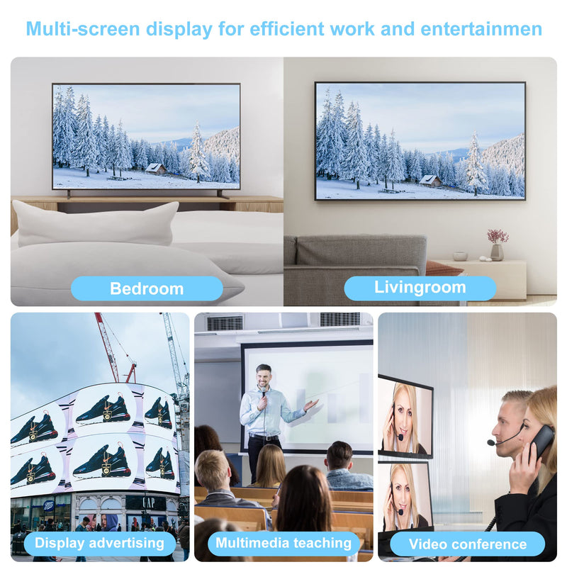 [Australia - AusPower] - HDMI Splitter with HD HDMI Cable, 4K HDMI Splitter 1 in 4 Out for Full HD 4K@30HZ 1080P 3D Splitter (1 HDMI Source to 4 HDMI Displays) 1x4 