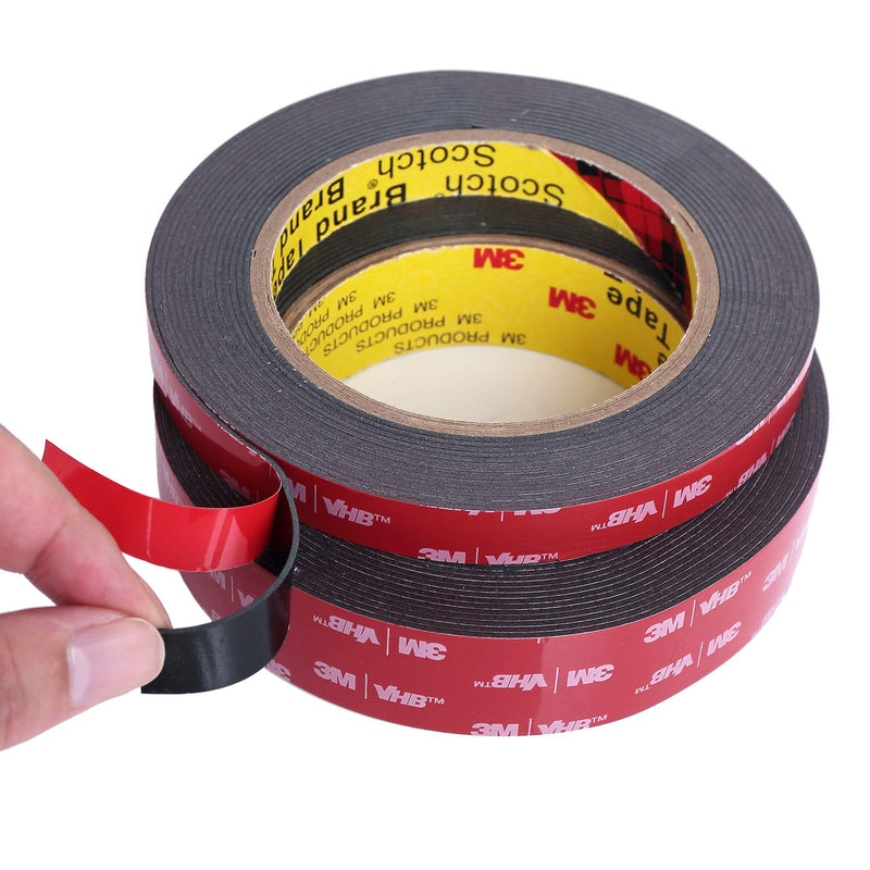 [Australia - AusPower] - Bullshark Bond Black 3M Heavy Duty 0.5 Inch Double Sided Tape Mounting Tape Waterproof Foam Tape VHB 5952, 15 Feet Length, Multipurpose for Car, LED Strip Lights, Office, Home Decor, Office Décor 0.5" Width 1 