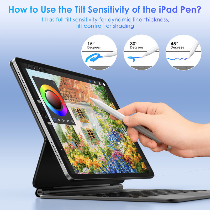 [Australia - AusPower] - Stylus Pen for iPad 9th&10th Generation - 10Mins Faster Charge Stylus for iPad Pencil, Pen for iPad Compatible with (2018-2023) iPad 6-10th Gen, iPad Air 3-5, iPad Mini 5/6, iPad Pro 11"/12.9" A-White 