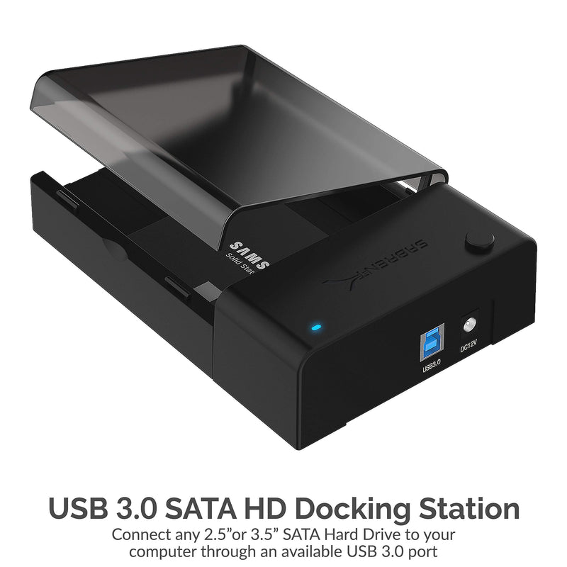 [Australia - AusPower] - SABRENT USB 3.0 to SATA External Hard Drive Lay-Flat Docking Station for 2.5 or 3.5in HDD, SSD [Support UASP and 20TB] (EC-DFLT) ORIGINAL 