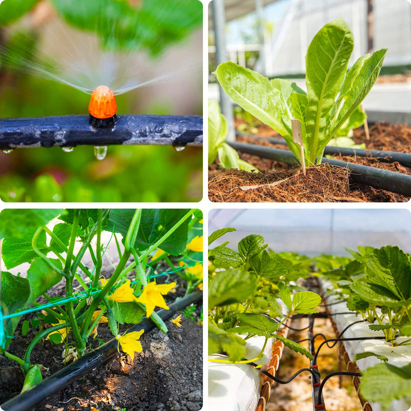 [Australia - AusPower] - Arfun 28P Drip Irrigation Fittings Kit (17mm) for 1/2" Tubing (.600" ID), 10 Couplings, 6 Tees, 6 Elbows and 6 Tubing End Closure - Barded Connectors for Drip or Sprinkler Systems(28 Pieces Set) 28pcs-drip irrigation kits 