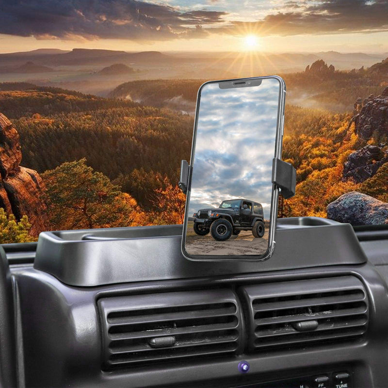 [Australia - AusPower] - Hoolcar Interior Phone Holder Radio Holder Multi-Functional Walkie Talkie Cell Phone Mount Bracket for 1997-2006 Jeep Wrangler TJ, Black 