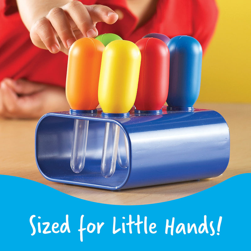 [Australia - AusPower] - Learning Resources Jumbo Colorful Eyedroppers - Set of 6 with Stand, Ages 3+ Science Class Tools, Preschool Science, Sensory Table Accessories, Toddler Science Goggles, Droppers for Kids 