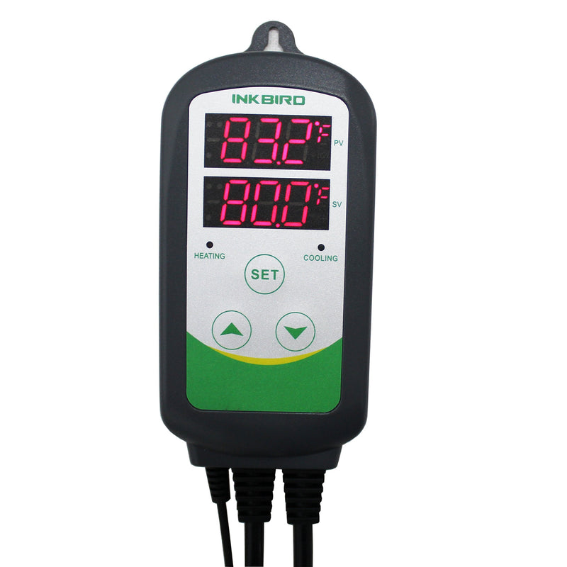 [Australia - AusPower] - Inkbird Dual Stage Temperature Controller Heating and Cooling with AC 100 to 240V ITC-308S and NTC Probe for Grow Room Fermentation Fridge Brewing 