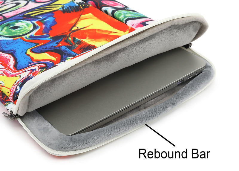 [Australia - AusPower] - SANFAN 360° Protective Laptop Sleeve Case Bag with 2 Pockets,Laptop Cover with Handle and Luggage Strap for MacBook Pro 16 inch and 15 inch-15.6 inch Laptop (Graffiti) Graffiti 