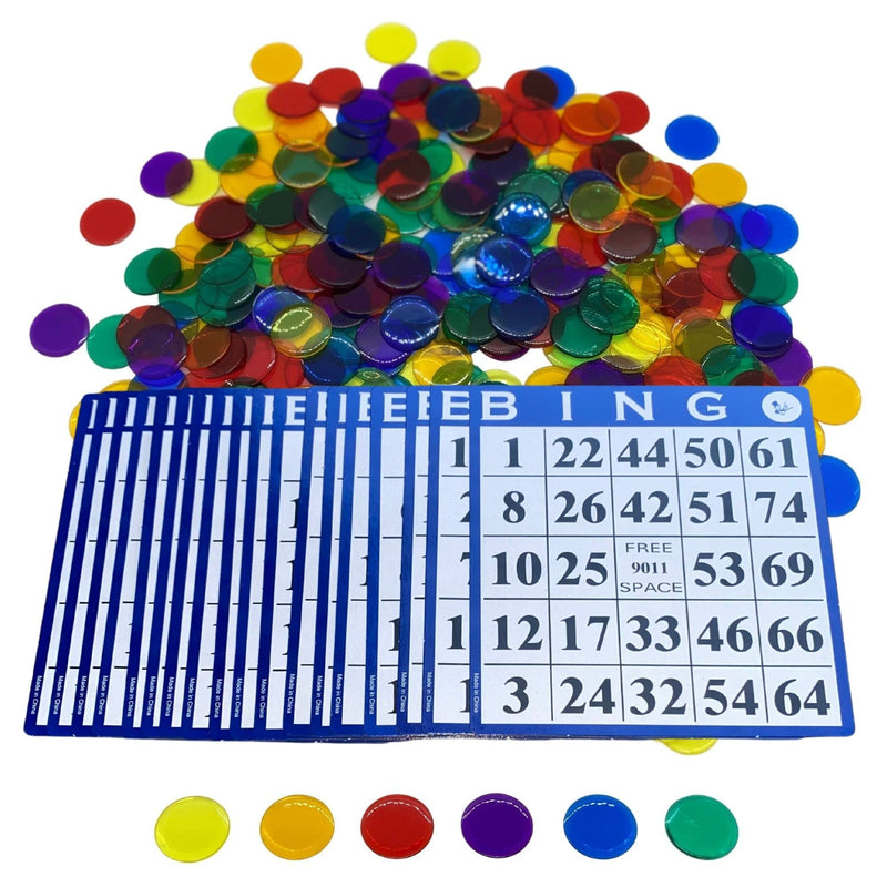 [Australia - AusPower] - MR CHIPS Bingo Game with Bingo Cards and Chips, 18 Bingo Cards, 300 Bingo Chips and Bingo Calling Cards 