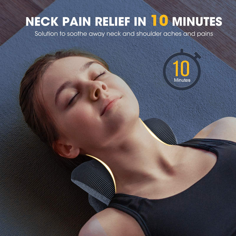 [Australia - AusPower] - ZAMAT Neck and Shoulder Relaxer with Magnetic Therapy Pillowcase, Neck Stretcher Chiropractic Pillows for Pain Relief, Cervical Traction Device for Relieve TMJ Headache Muscle Tension Spine Alignment Grey 