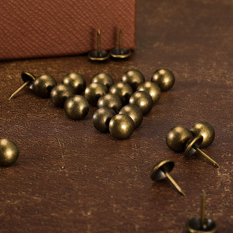 [Australia - AusPower] - 300 Pieces Upholstery Nails Tack 11 mm Decorative Furniture Tacks Head Diameter Thumb Push Pins for Furniture Sofa Headboards Cork Board (Bronze) Bronze 