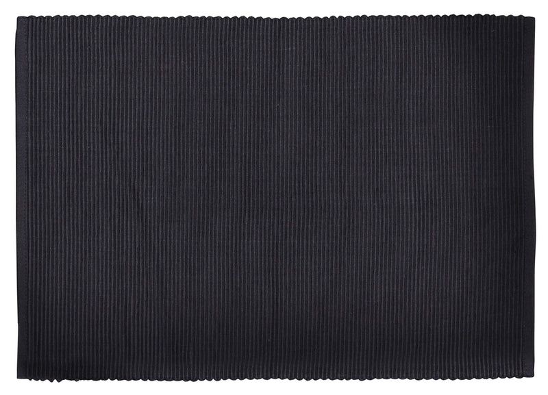 [Australia - AusPower] - Yourtablecloth Ribbed Cotton Placemats – Placemat with Thicker Construction – Heavy Duty, Eco Friendly & Elegant Large Placemats –Set of 6 –Be it Restaurant, Home, Halloween – Black 