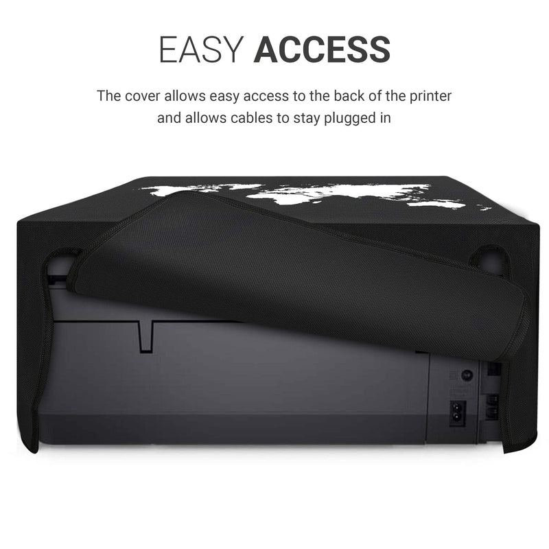 [Australia - AusPower] - kwmobile Cover Compatible with HP OfficeJet Pro 6000series - Durable and Resistant Printer Dust Cover - Travel Outline White/Black Travel Outline 02-01 