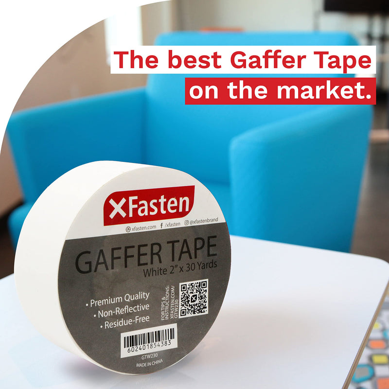 [Australia - AusPower] - XFasten Professional Grade Gaffer Tape, 2 Inch X 30 Yards (White) White 