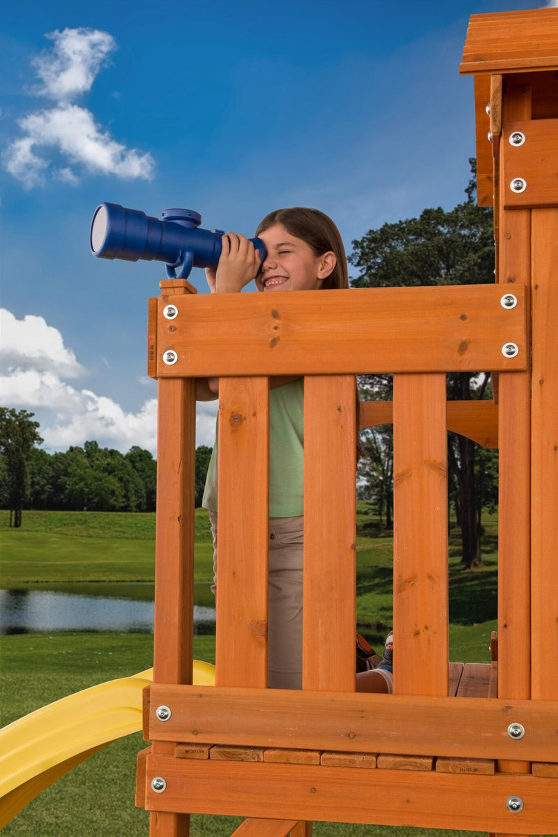 [Australia - AusPower] - Plastic Playset Telescope | Blue | Compatible with Most Wooden Swing Sets | Imaginative Play | Hardware Included | Easy to Install | DIY Backyard Playground | Oversized Swingset Accessories… 