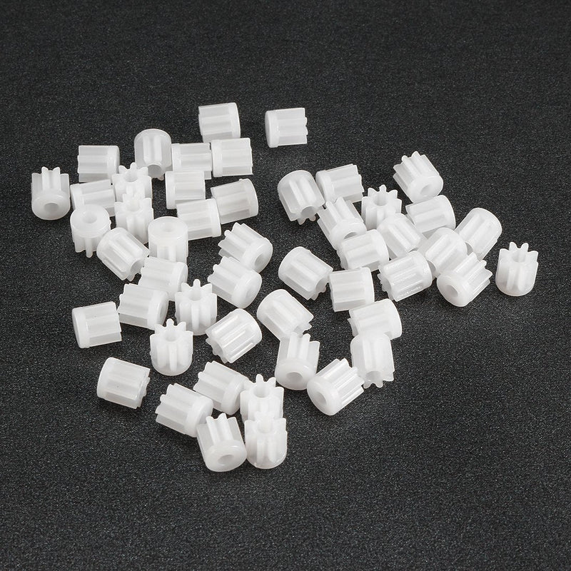 [Australia - AusPower] - uxcell 50pcs Plastic Gears 8 Teeth 082A Reduction Gear Plastic Worm Gears for RC Car Robot Motor 