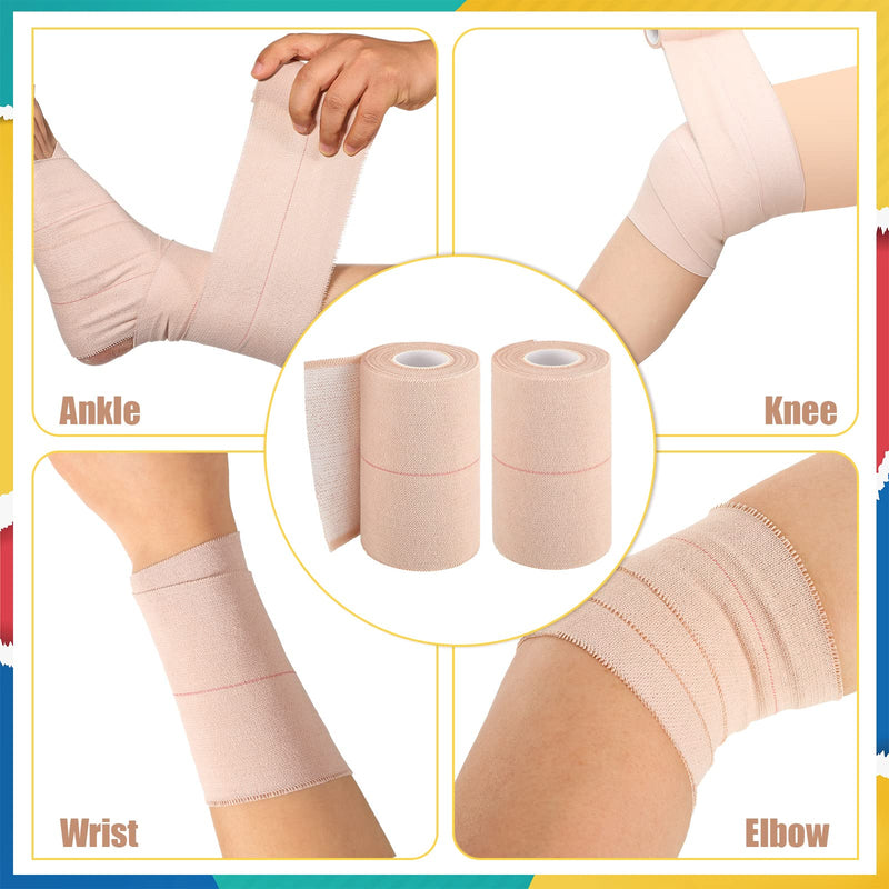 [Australia - AusPower] - 4 Rolls Elastic Tape Adhesive Elastic Tape Self Adhesive Bandage Wrap Flexible Stretch Bandages for Sports Ankle, Knee and Wrist Sprains Animal Pets, 5 Yard (4 Inch in Width) 4 Inch in Width 