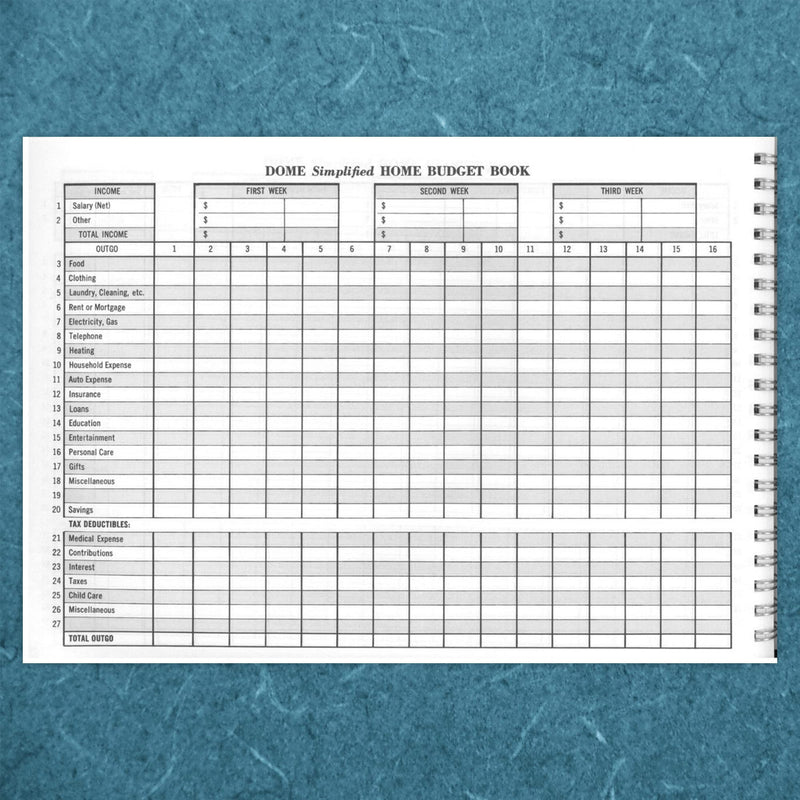 [Australia - AusPower] - Dome(R) Simplified Home Budget Book, 7 1/2in. x 10 1/2in., Teal 