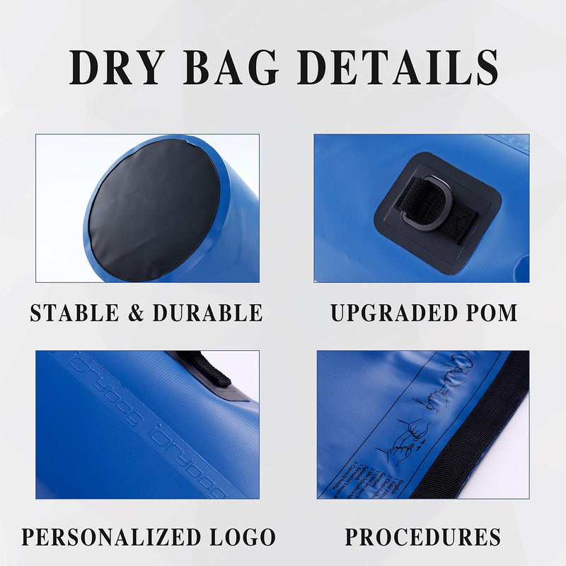 [Australia - AusPower] - IDRYBAG Dry Bag Waterproof Floating, PVC Waterproof Bag Roll Top, 2L Dry Bag Kayak Storage for Kayaking, Boating, Rafting, Swimming, Hiking, Camping, Travel, Beach Blue 