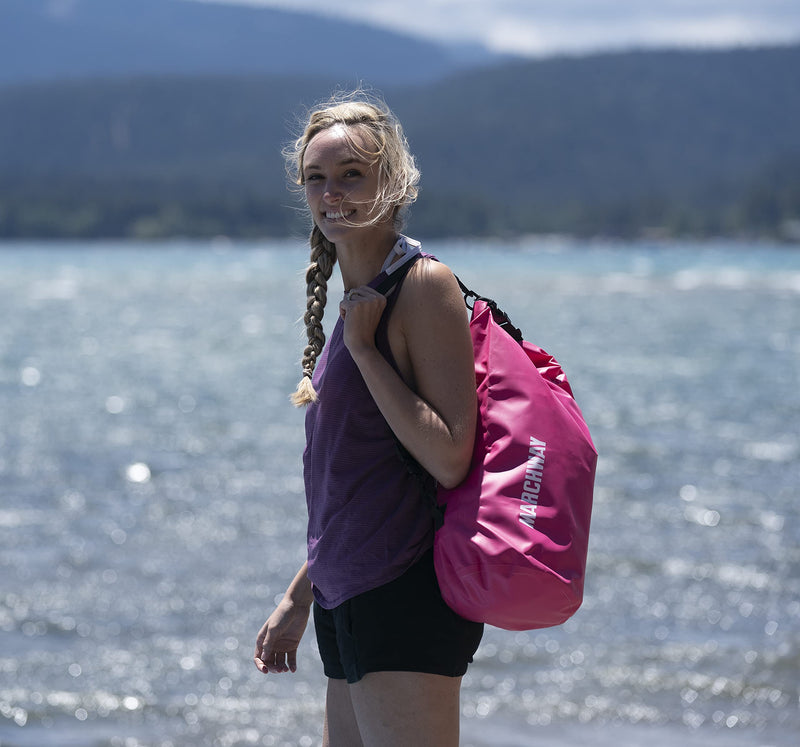[Australia - AusPower] - MARCHWAY Floating Waterproof Dry Bag 5L/10L/20L/30L/40L, Roll Top Sack Keeps Gear Dry for Kayaking, Rafting, Boating, Swimming, Camping, Hiking, Beach, Fishing Pink 20L 
