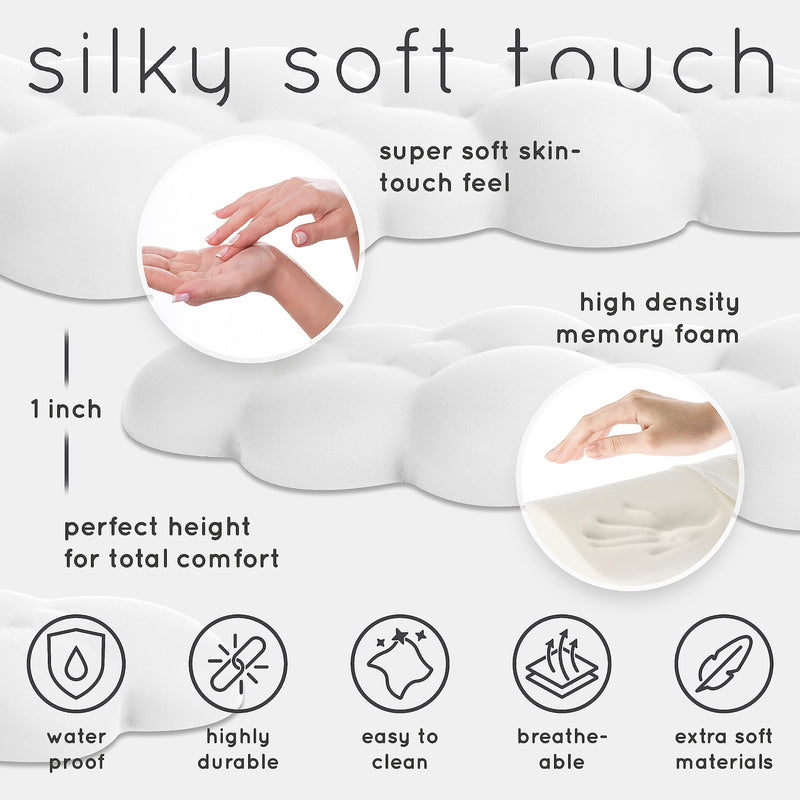 [Australia - AusPower] - Qloud Cloud Wrist Rest – Cloud Palm Rest Keyboard Rest – Desk Cloud Wrist Pad – Keyboard Wrist Rest for Computer Keyboard Gaming Setup – Gaming Wrist Rest - Cloud Arm Rest Keyboard Wrist Pad White Cloud White 