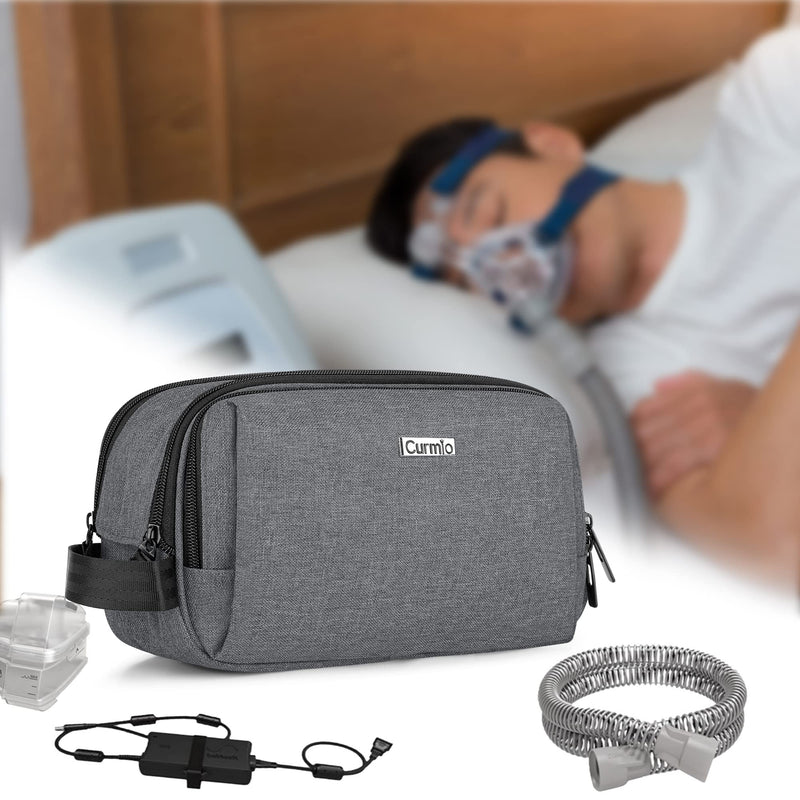 [Australia - AusPower] - CURMIO CPAP Travel Bag Compatible with ResMed AirMini Machine, Portable CPAP Supplies Carrying Case Storage Bag, Gray (Empty Bag Only, Patent Pending) 