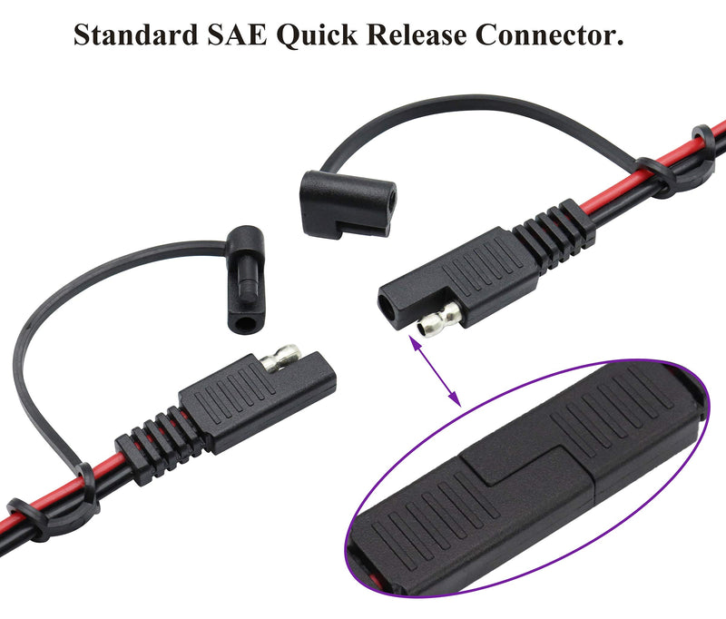 [Australia - AusPower] - AAOTOKK SAE Extension Cable 16 AWG Wire Harness 12V-24V DC SAE to SAE Cable with Switch Quick Connect/Disconnect Snap Action Cable for Motorcycle Cars,Camp Trailer Solar Panels(2.4m/7.8ft-Switch) 