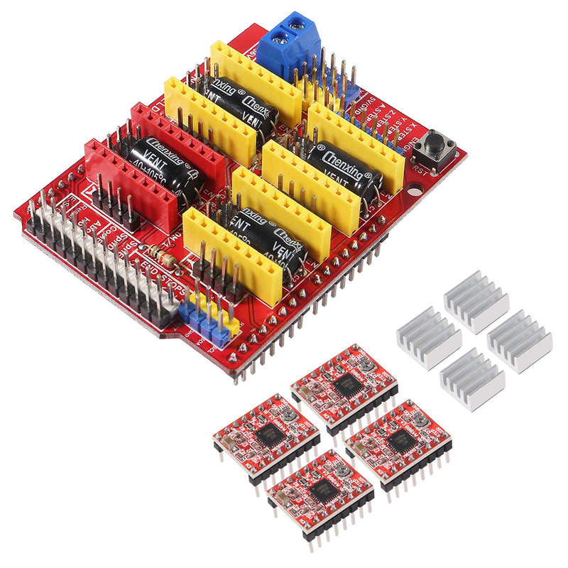[Australia - AusPower] - ACEIRMC 3D Printer CNC Shield V3 Engraver Expansion Board with 4X A4988 Driver Module and 4 x Radiator 