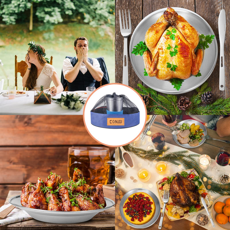 [Australia - AusPower] - Outdoor Camping Mess Kit - 1 to 2 Persons Camping Dishes Includes Cups, Bowls, Dishes, Knives, Forks, Spoons, Etc, Camping Dinnerware Set with Mesh Bag is Easy to Carry Camping Tableware Set 