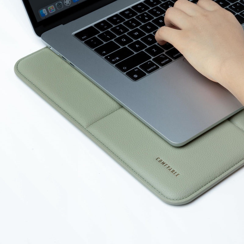 [Australia - AusPower] - Comfyable Laptop Sleeve 13 Inch Precisely Compatible with MacBook Pro M2 2022 M1 2020-2016 & Mac Air M2 2022 M1 2020, Not Fit Old Versioned MBA/MBP, Faux Leather Cover Case, Debossed Grid, Sage 13" Small - Mac Pro 2016-2022 & Mac Air M1/M2 