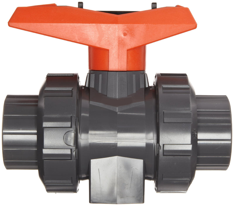 [Australia - AusPower] - GF Piping Systems PVC True Union Ball Valve, Two Piece, PTFE Seat, EPDM Seal, 1/2" Socket/NPT Threaded 0.5 Inch 