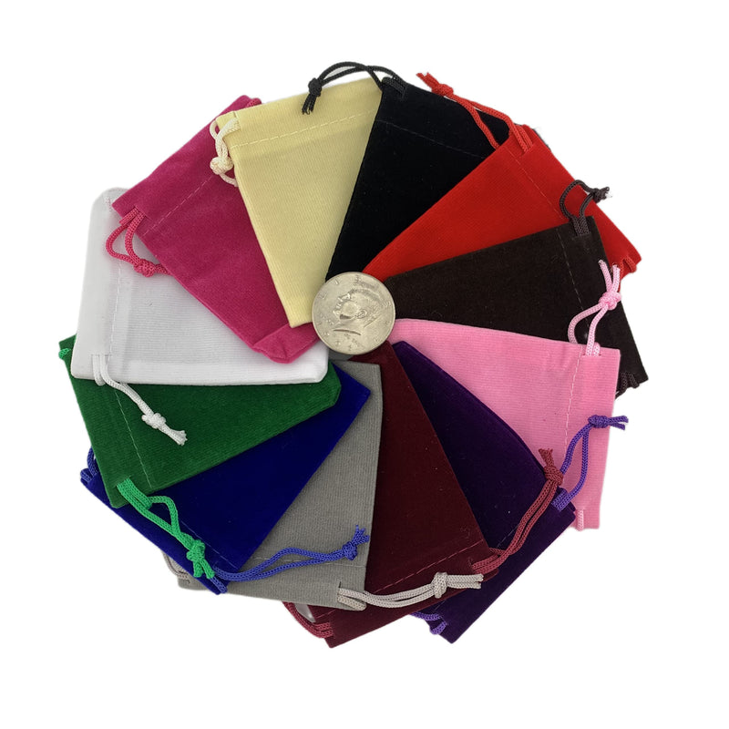 [Australia - AusPower] - Palmhomee Pack of 48 Velvet Drawstring Bags Gift Bag Velvet Pouch For Jewelry Wedding and Party Favor (2.8x3.6 Inch, Mixed Colors) 