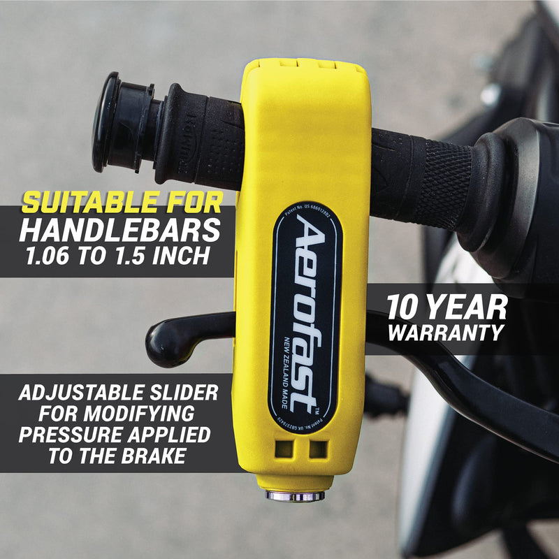 [Australia - AusPower] - Throttle Motorcycle Locks Anti Theft Handlebar Lock by Aerofast. Best Heavy Duty, Motorcycle Anti Theft Lock for Your Motorbike, ATV, Dirt Bike and Scooter - (Yellow) Yellow 
