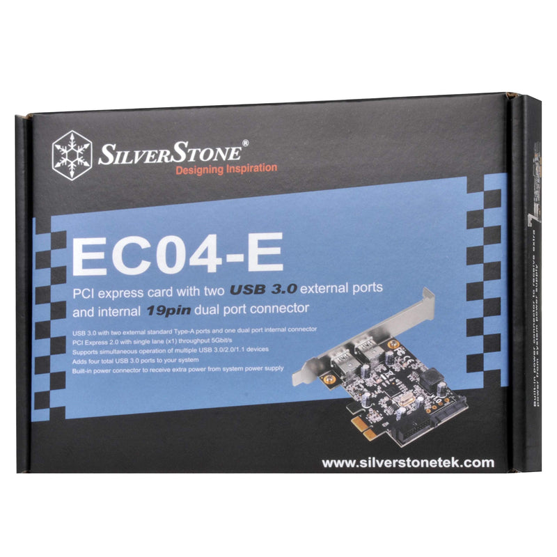 [Australia - AusPower] - Silverstone Tek PCI Express Card with Two USB 3.0 External Ports and Internal 19-Pin Dual Port Connector (EC04-E) 