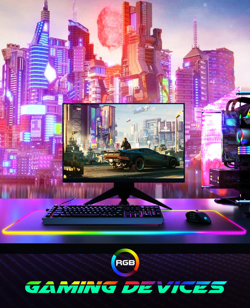 [Australia - AusPower] - RGB Gaming Mouse Pad, UtechSmart Large Extended Soft Led Mouse Pad with 14 Lighting Modes 2 Brightness Levels, Computer Keyboard Mousepads Mat 800 x 300mm / 31.5×11.8 inches X-Large(31.5''×11.8") RGB 