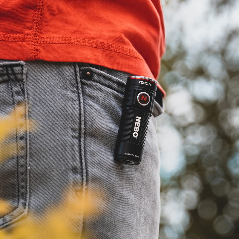 [Australia - AusPower] - NEBO 1000-Lumen Pocket Sized Flashlight: 4 Light Modes Plus Turbo Mode; Water and Impact Resistant; Power Memory Recall; Rechargeable Battery and MagDock Cable Included - 6878, Black 