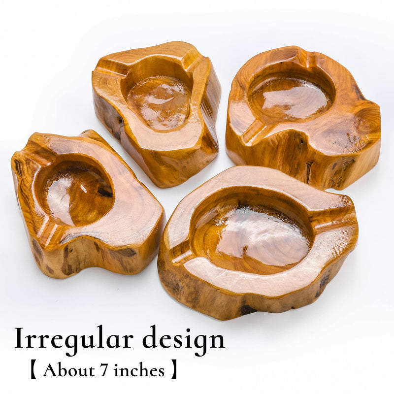 [Australia - AusPower] - DDAJJAJ Wooden Cigar Ashtrays for Cigar Lovers Irregular Ashtray with Unique Shape & Design Great Gift for Men Great Decor for Home Office or Bar 