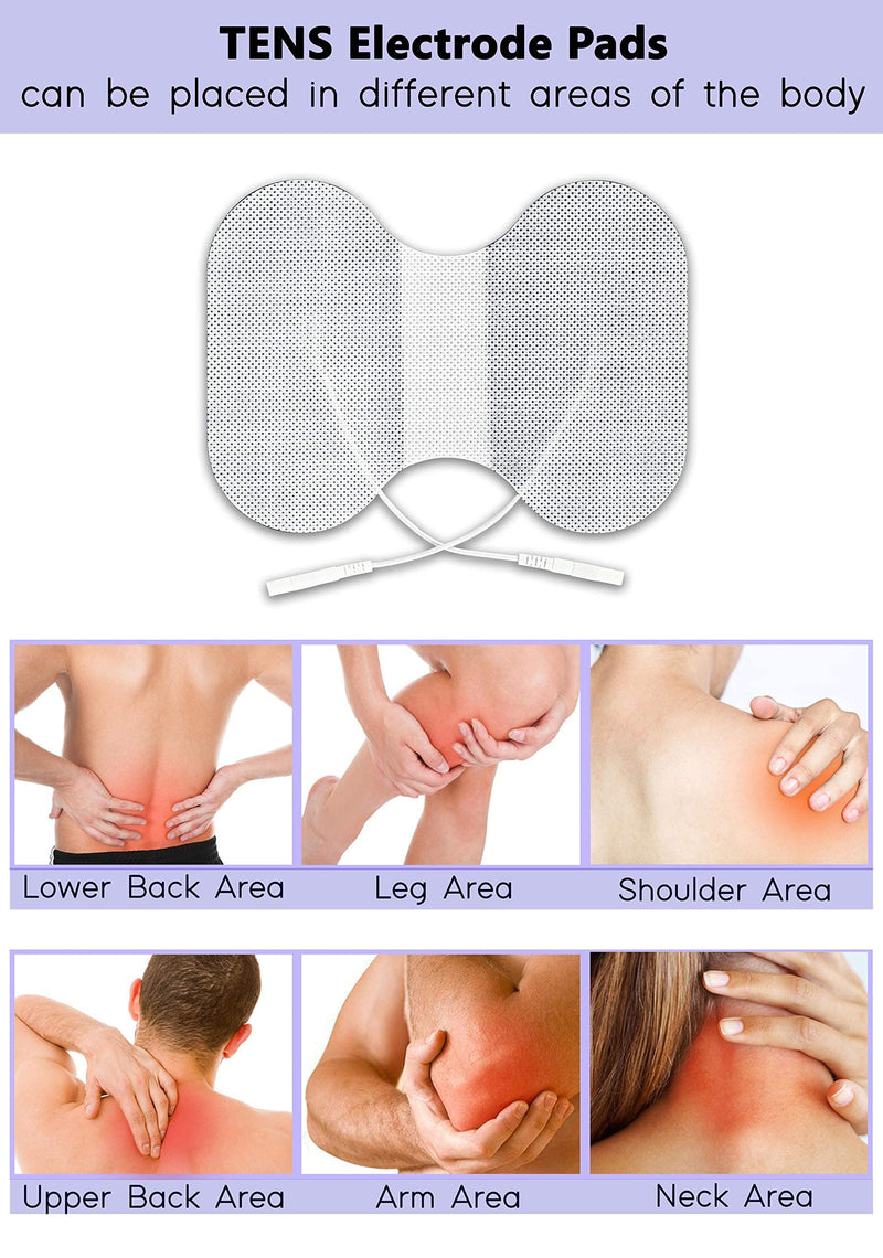 [Australia - AusPower] - Syrtenty TENS Unit Replacement Pads - Pack of 6 Butterfly Shaped Electrode Squares for Muscle Stimulation & Therapy 