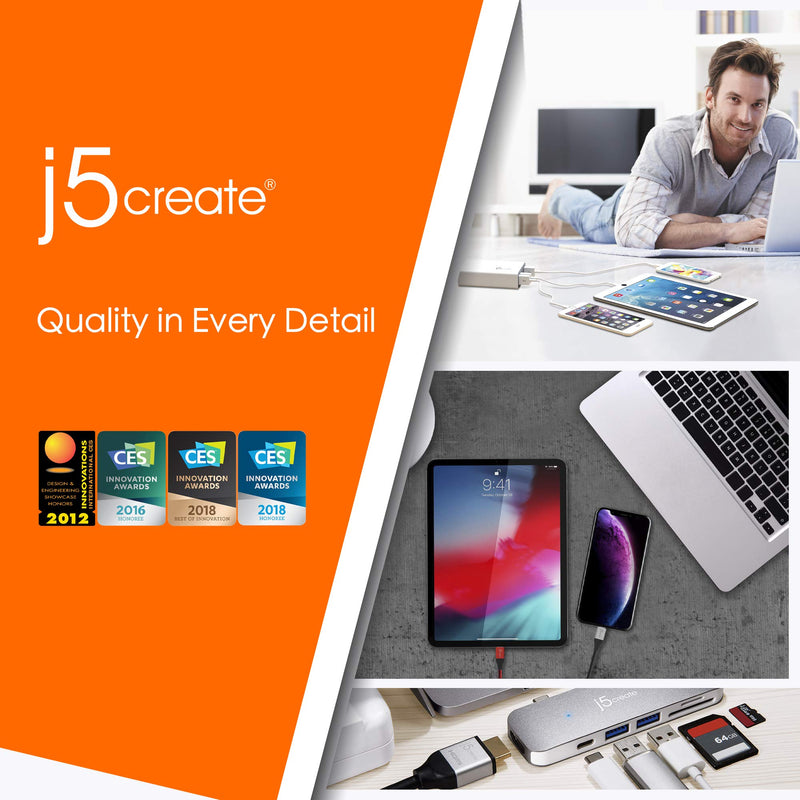 [Australia - AusPower] - j5create USB to VGA Adapter Cable- Multi-Monitor Desktop Display USB Video Card Converter | 1080p HD Playback | Compatible with Windows 10, 8.1, 8, 7, XP, and Mac OS - White 