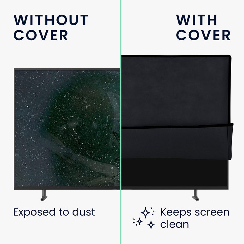 [Australia - AusPower] - kwmobile Dust Cover for 32" TV - Fabric Case TV Protector for Flat Screen TVs - Dark Blue 
