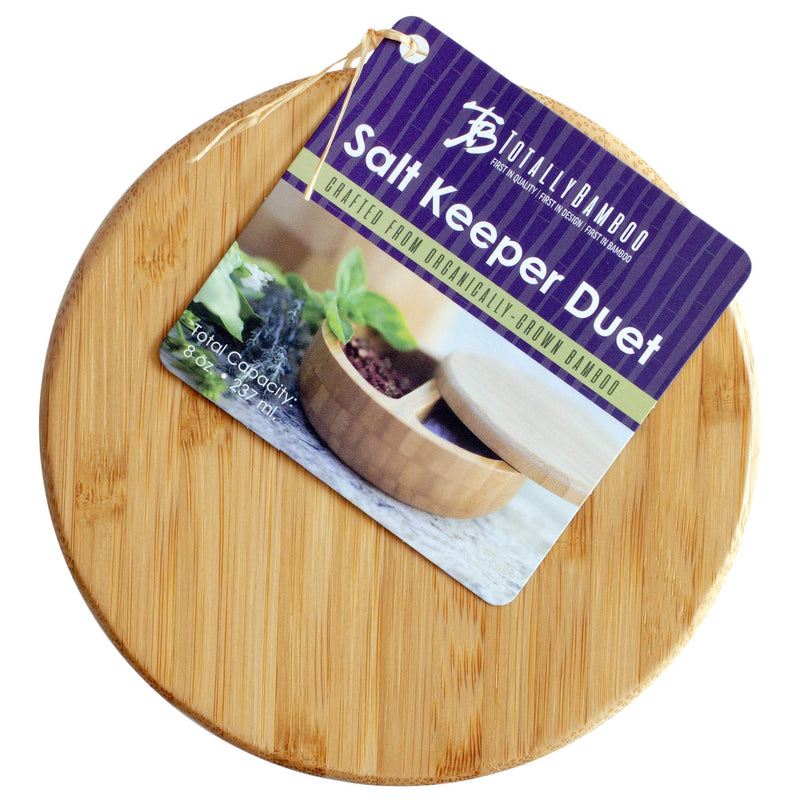 [Australia - AusPower] - Totally Bamboo Salt Keeper Duet Salt and Pepper Bowl, Salt Cellar and Storage Box with Two Compartments, Magnetic Swivel Lid 