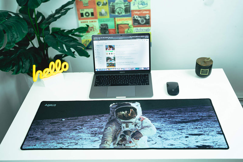 [Australia - AusPower] - Apollo Gaming Extended Mouse Pad, Large NASA Astronaut Space Design Microfiber Mousepad, (31.5×11.8), Large XXL Extended Desk Mat. Long Computer Keyboard Mouse Mat Mousepad for Office/Gaming/Home 