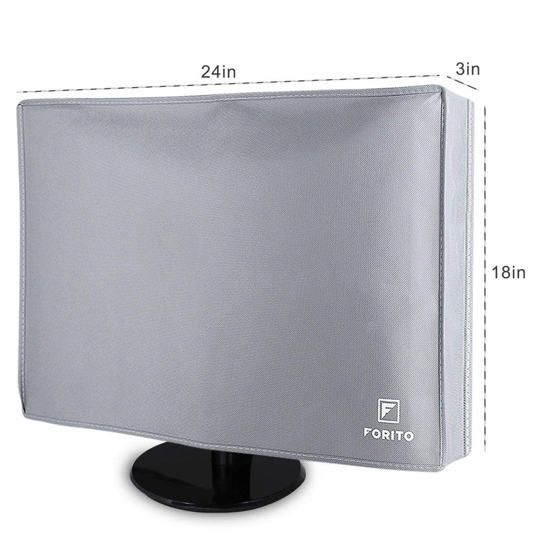 [Australia - AusPower] - 23" 24" 25" Univesal Monitor Dust Cover Scratch Resistance Nonwoven Full Body Sleeve for 23" 24" 25" Computer Monitor LED LCD Screem (Size: 24W x 18H x 3D)-Gray 23-25 Inch 23-25" -Gray 