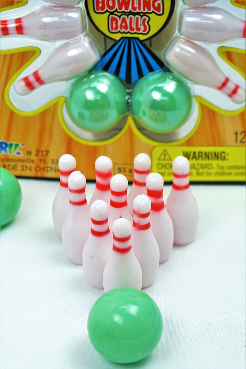 [Australia - AusPower] - Finger Bowling Game Set (Pack of 2 Sets) Miniature Sports Small Bowling Game Pocket Size. Plus 1 Collectible Bouncy Ball | Mini Bowling Table Set for Kids | Item #217-2p 