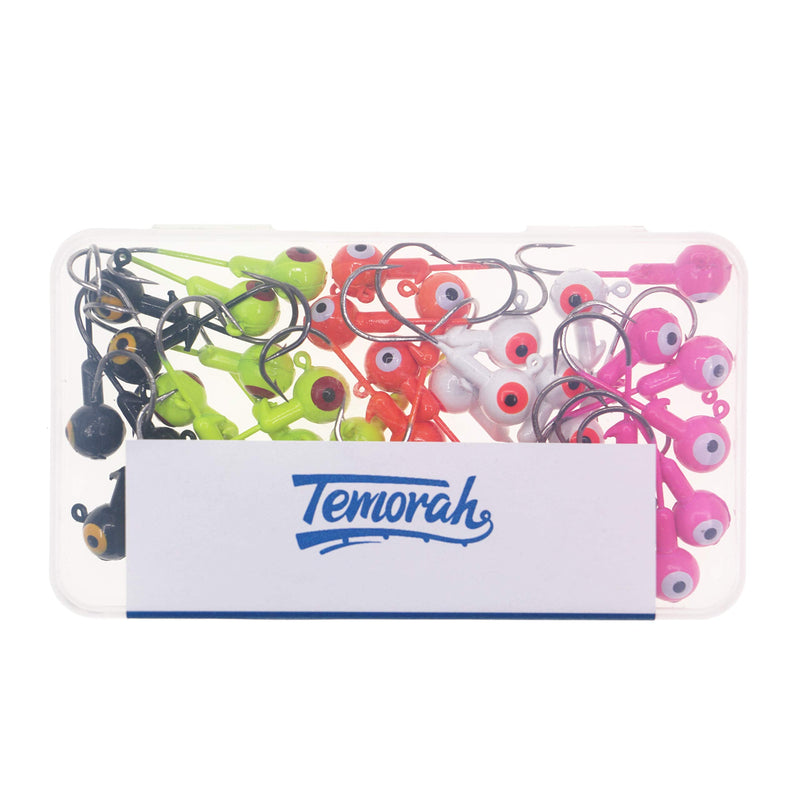 [Australia - AusPower] - Temorah Fishing Lures Jig Heads ,Ball Heads 1/32oz-1oz,Sharp Fishing Hooks for Freshwater or Saltwater Assorted 1/2OZ 20PCS 